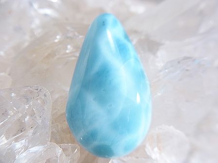 ラリマー　ルース ☆ ドロップ （30mm×17mm） ☆