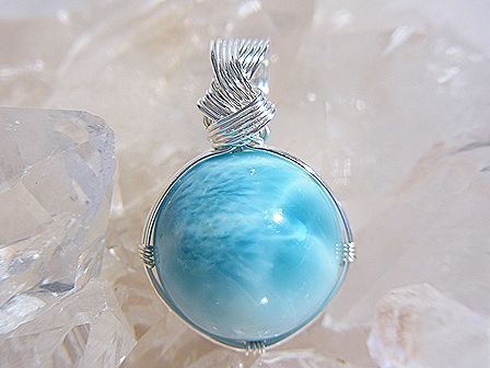 ラリマー ラウンド ペンダント ☆ Crystal Deva コラボレーションジュエリー ☆