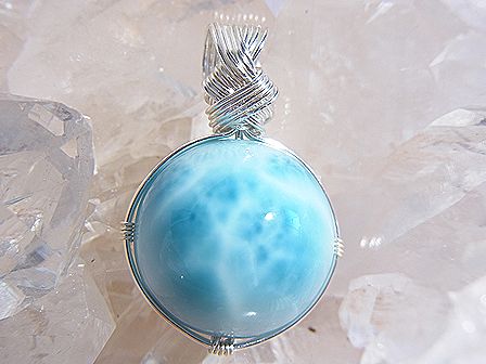 ラリマー ラウンド ペンダント ☆ Crystal Deva コラボレーションジュエリー ☆