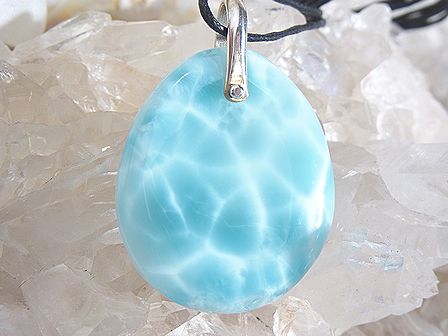 ラリマー ☆ 大きなオーバルペンダント ラリマー ☆ ドロップペンダント （36mm×30mm） ☆ 店長おすすめ！