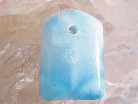 ラリマー ☆ ペンダントトップ ☆ ペンダント用 革ひも付き！