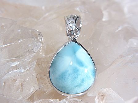 ラリマー　ペンダント ☆ ぷっくりドロップ ☆ 17mm × 14.5mm