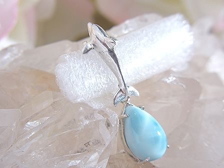 ラリマー ＆ イルカ プチペンダント ☆ 【 Ryu コレクション】 ☆ 送料無料！