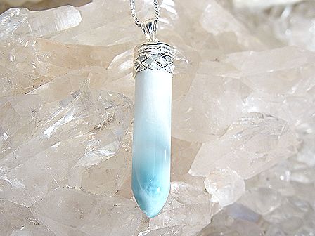 ラリマー お守りペンダント ☆ シルバーチェーン付き ☆ 【Atropos コレクション】