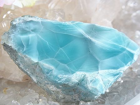 ラリマー　原石 母岩つき ☆ １面磨き