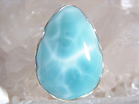 ラリマー　高品質 リング ☆ ドロップ ☆