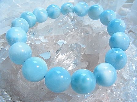 アイスラリマー　ブレスレット 12mm ☆ 宝石鑑別書付き ☆