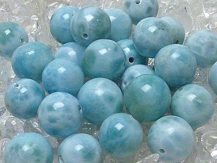 ラリマー 丸玉ビーズ （10 mm～11 mm）　　 《アウトレット》