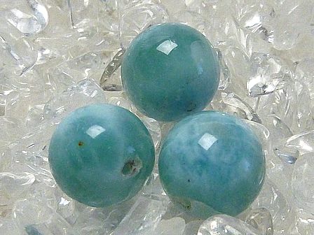 ラリマー 丸玉ビーズ （ディープカラー/11 mm～12 mm） 《アウトレット》