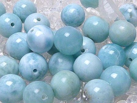 ラリマー 丸玉ビーズ　 （8 mm～9 mm） 　　《アウトレット》