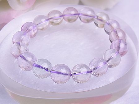 クンツァイト 大粒ブレスレット ☆ 12mm ☆ プチペンダント（トップ）付き♪  （１点もの）