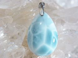 ラリマー　ペンダント ☆ ドロップ  ☆ 26.5mm × 18mm