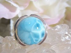 ラリマー　高品質 リング ☆ ラウンド ☆