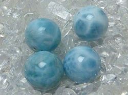 ラリマー 丸玉ビーズ （14 mm～15 mm）　　 《アウトレット》