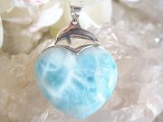 ラリマー とても大きなハートのペンダント ☆ 【 Ryu コレクション】 ☆ 送料無料！