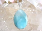 ラリマー ペンダント ☆ ドロップ ☆ シルバーチェーン付き 【Atropos コレクション】