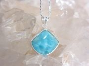 ラリマー お守りペンダント ☆ シルバーチェーン付き ☆ 【Atropos コレクション】