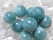 ラリマー 丸玉ビーズ （ディープカラー/10 mm～11 mm） 《アウトレット》