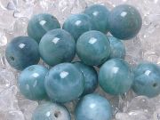 ラリマー 丸玉ビーズ （ディープカラー/9 mm～10 mm） 《アウトレット》