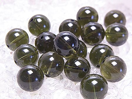 天然 モルダバイト ☆ 11mm ビーズ（粒売り） ☆