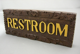 【45802】アジアンな手作りドアプレート （RESTROOM）