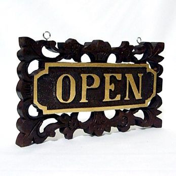 アジアンな手作りドアプレート （OPEN/CLOSE）【45799】