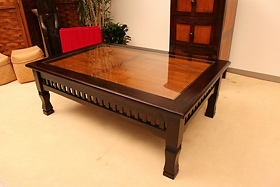 ＜ 横幅 90cm ＞憧れの南国ヴィラのテーブルが今、あなたのお部屋に【A-009L90BR】《送料無料》