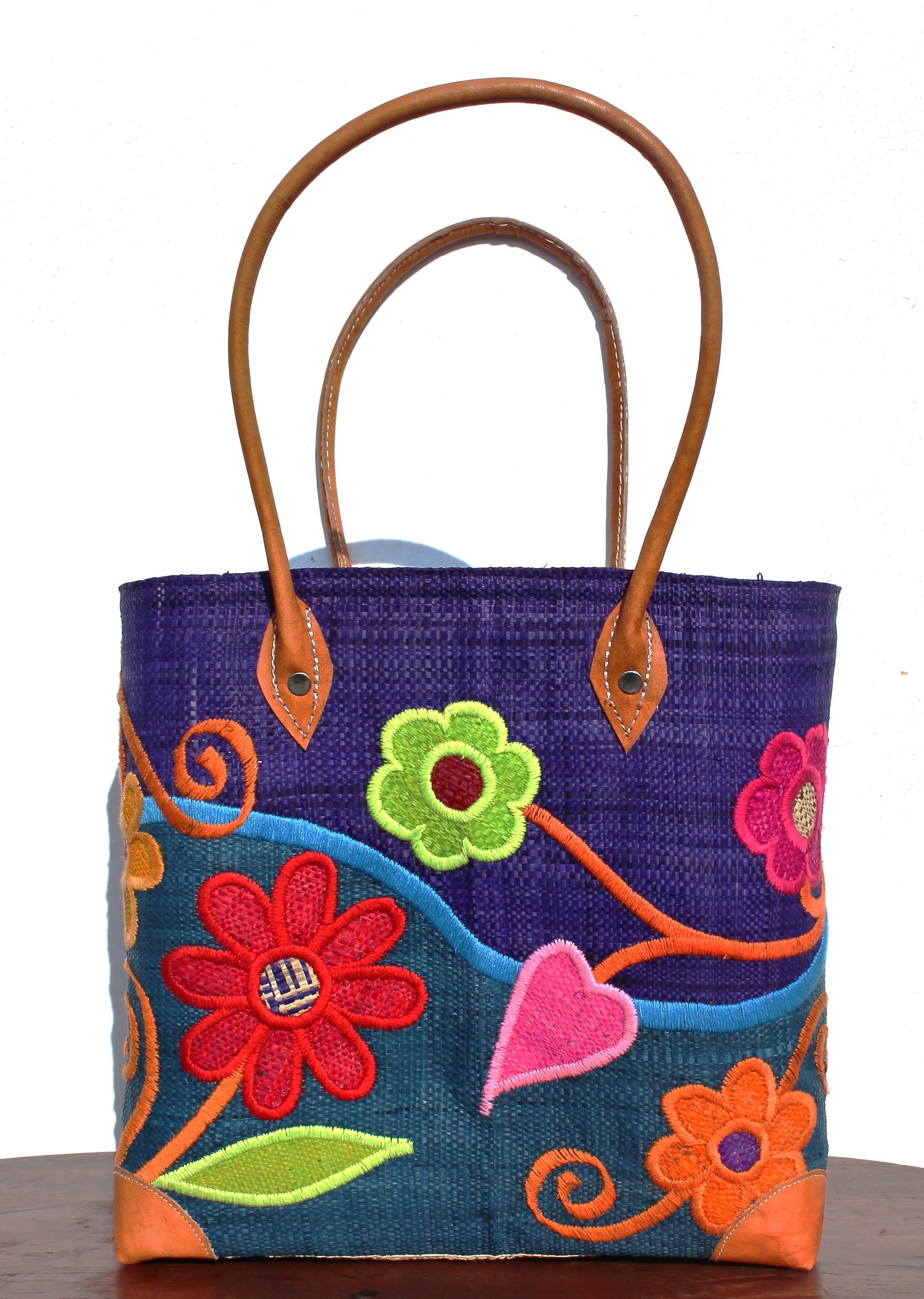 フレンチマルシェバッグ フルール ブルー Mサイズ