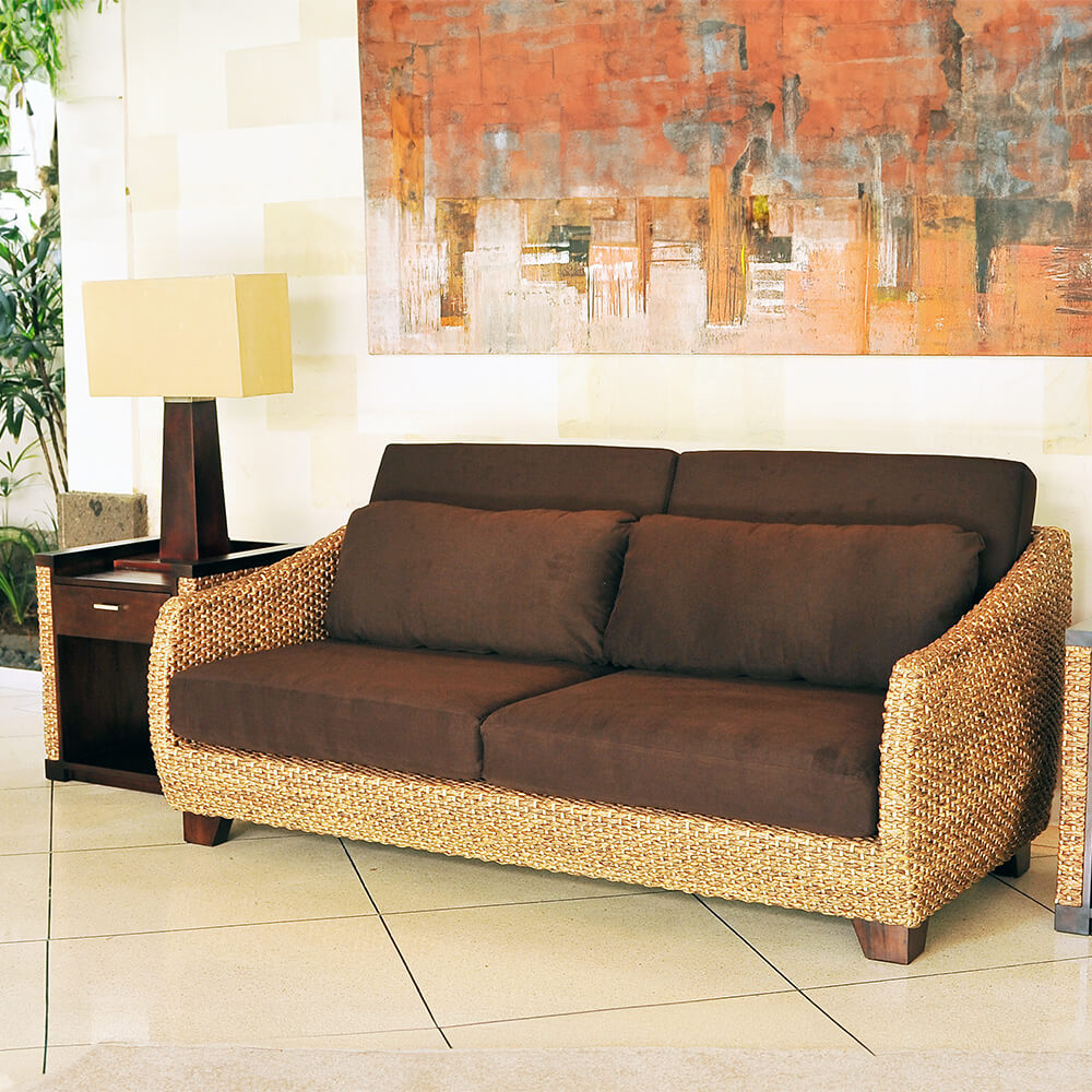 リゾート感あふれるデザインで、座り心地も抜群 ウォーターヒヤシンス 3人掛けソファ [MITRA ミトラ]【LHSF09-3P】