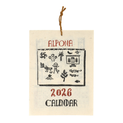 【2026年カレンダー】　アルポナ 　<ゆうメール便対応> ネパール手漉き紙
