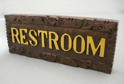 【45802】アジアンな手作りドアプレート （RESTROOM）