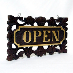 アジアンな手作りドアプレート （OPEN/CLOSE）【45799】