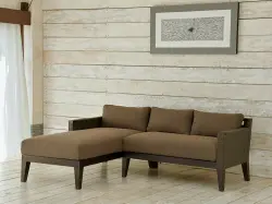 ゆったりくつろげるチークとラタンのソファ 【受注生産品】 チーク＆ラタン デイベッドソファセットA (左L字） [Alam Sari アラムサリ] 【AS-300SET-A】 セミオーダー対応