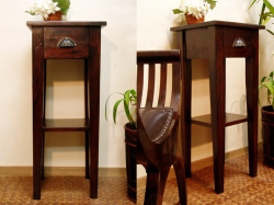 スレンダーで置く場所を選ばないテレフォンスタンド 花台やお気に入りの一品を飾っても♪（高さ70cm）【N-002SBR】《送料無料》