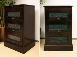 収納力を兼ね備えたコンパクトチェスト。第２の天板まで隠れていてとっても機能的【N-024GSBR】《送料無料》