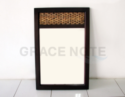 《送料無料》シンプルなミラーにウォーターヒヤシンスのアクセントがお洒落です。【WMR-01】