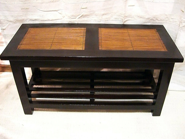 ＜ 横幅 70cm ＞バンブー素材のローテーブル　テーブルの下に一段あれば、使い方がひろがる！【LNT-055BR】《送料無料》