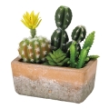 フェイクグリーン 花サボテン寄せ植え レクトポット S