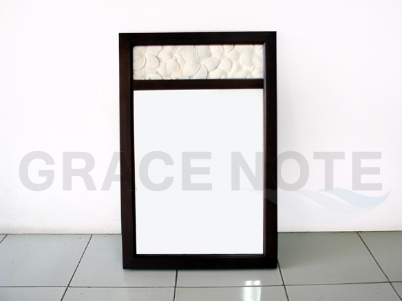 《送料無料》お花の彫刻がとってもオシャレなストーンカービングミラー（Sタイプ）【SMR-01】