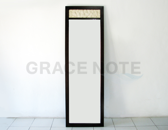 《送料無料》お花の彫刻がとってもオシャレなストーンカービングミラー（Ｌタイプ）【SMR-02】