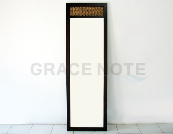 《送料無料》シンプルな姿見ミラーにウォーターヒヤシンスのアクセントがお洒落です。【WMR-02】