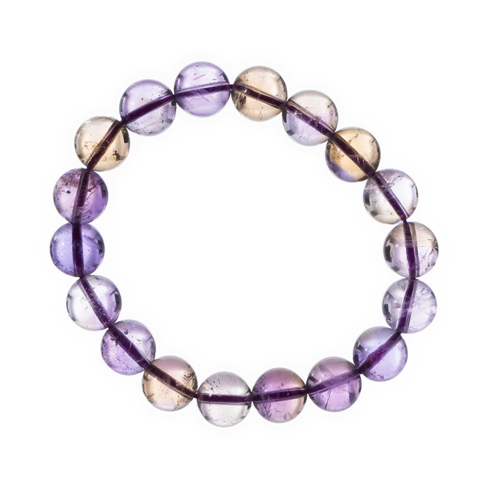 ブレスレット アメトリン AAA' （ブラジル・ボリビア産） 11mm 18玉 （アソート） No.14
