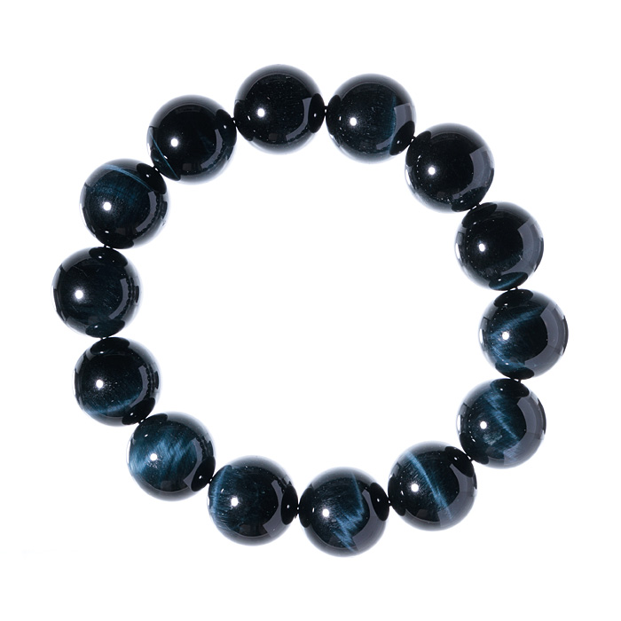 ブレスレット ブルータイガーアイ（青虎目石） AA （南アフリカ産） 16mm 14玉 No.8