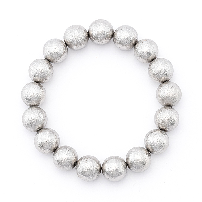 ブレスレット ギベオン （ナミビア産） 12mm 17玉 No.49 《鑑別書付》