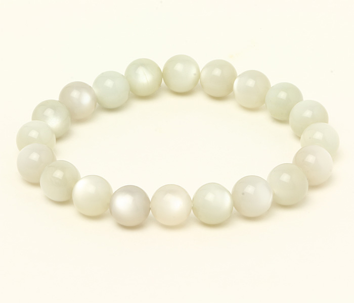 ブレスレット グレームーンストーン AAA 10φ 20玉 No.1