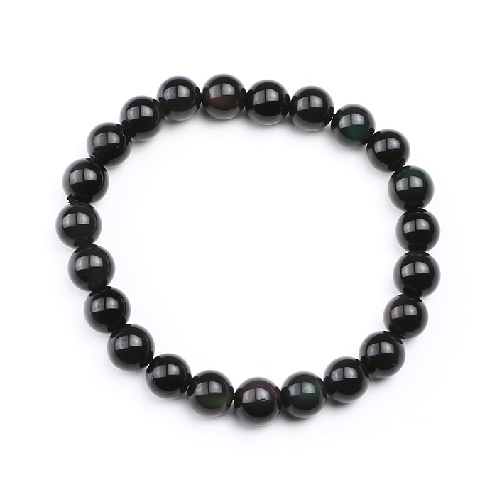 ブレスレット レインボーオブシディアン （メキシコ産） 8mm 23玉 （アソート） No.13