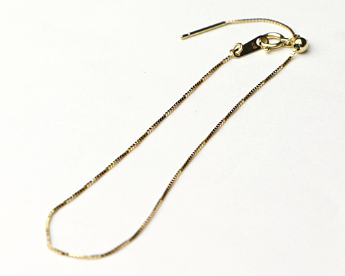 ブレスレット ピンチェーン（金具付き） k18ベネチアン 長約180mm×細さ0.6mm No.2