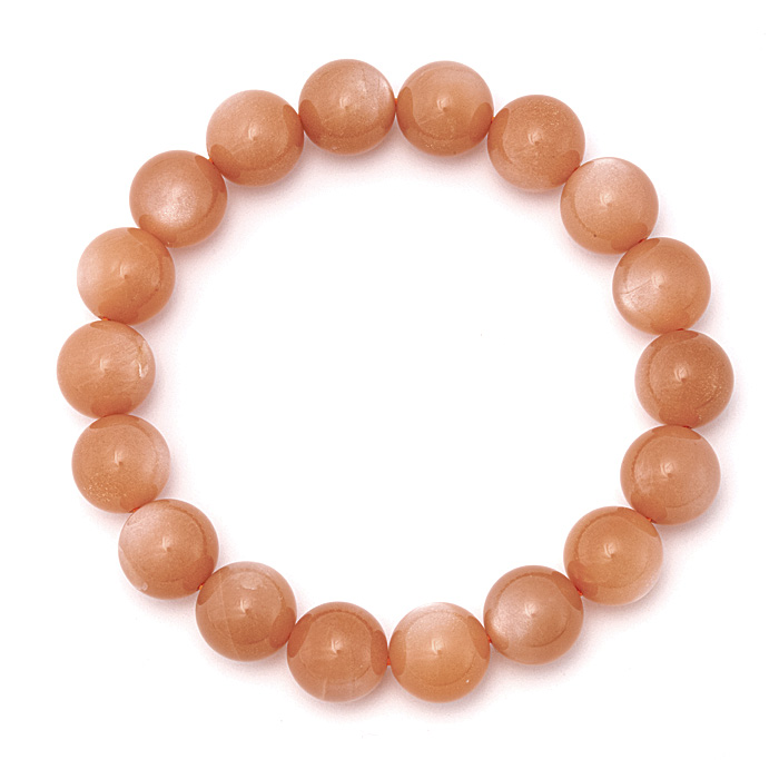 ブレスレット ピンクムーンストーン （タンザニア産） 12mm 18玉 No.5