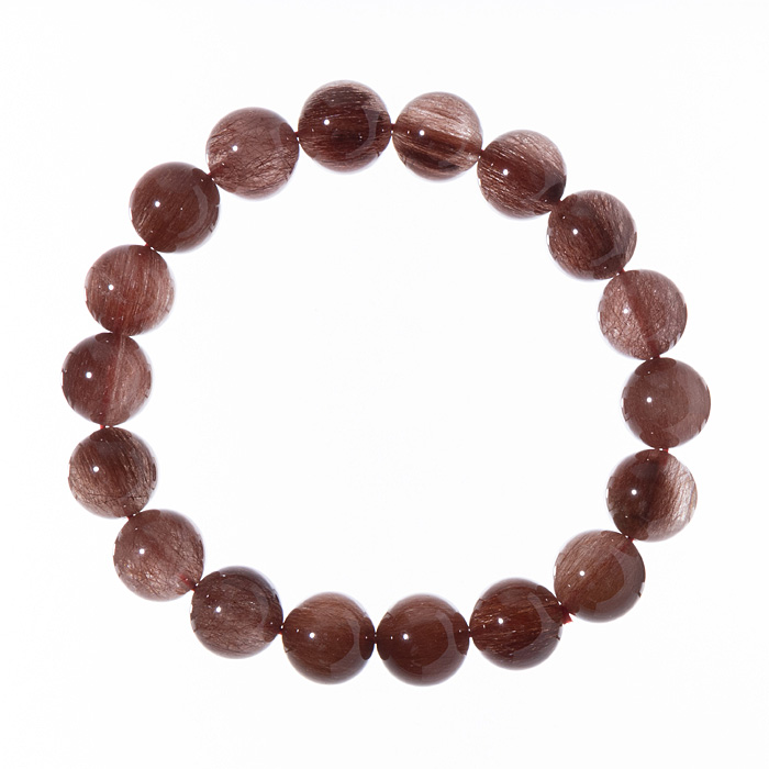 ブレスレット レッドルチルクォーツ （ブラジル産） 11mm 18玉 No.10