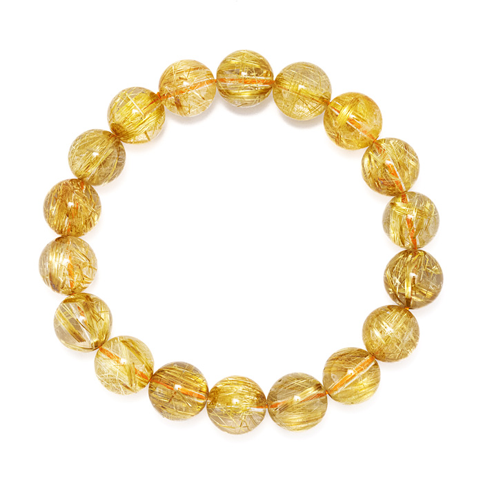 ブレスレット ルチルクォーツ SA （ブラジル産） 11mm 18玉 No.102